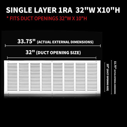 32 x 10 Vent Cover, Air Return Vent Cover, Flat Vent Cover, Rejillas De Aire - Image 2