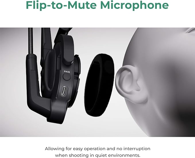 Accsoon Como MIC02-1H4R Wireless Headset Intercom System 7-Person Full Duplex 1312ft Team Communication Group Talk, Links up to 9-Person, 10+Hour Battery Life