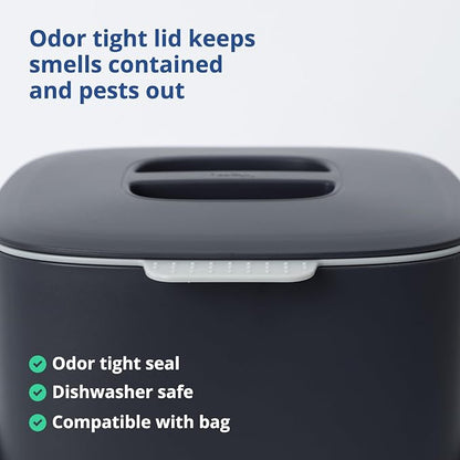 Blue Ginkgo Kitchen Compost Bin – Filter-Free, Odor-Tight Countertop Food Waste - Image 4