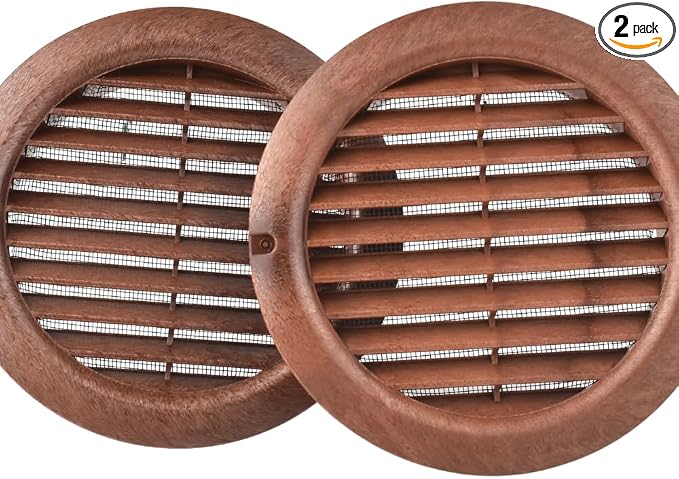 VENTS-US - 4" Brown Round Plastic Vent Cover - Compatible with 4 Inch Diameter by VENTS-US