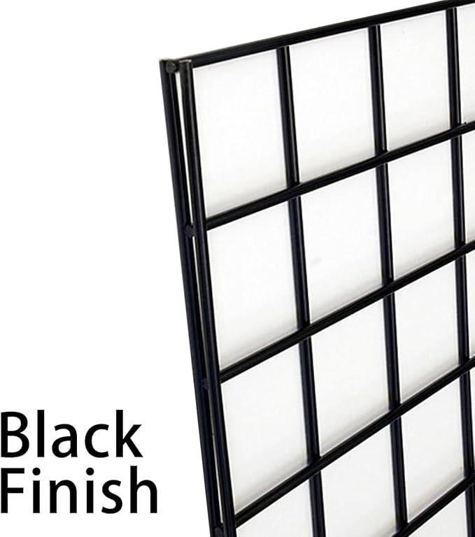 NEESEEYEE Commercial Grade Gridwall Panels – Heavy Duty Grid Panel for Any Retail Display, 2’ Width x 4’ Height, 3 Gridwall Panels Per Carton (Black Finish)