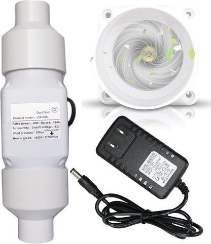 Air Circulation Duct Fan 2 Inch 50Mm Inline Extractor 32Cfm Fan Air Diffuser by Unknown