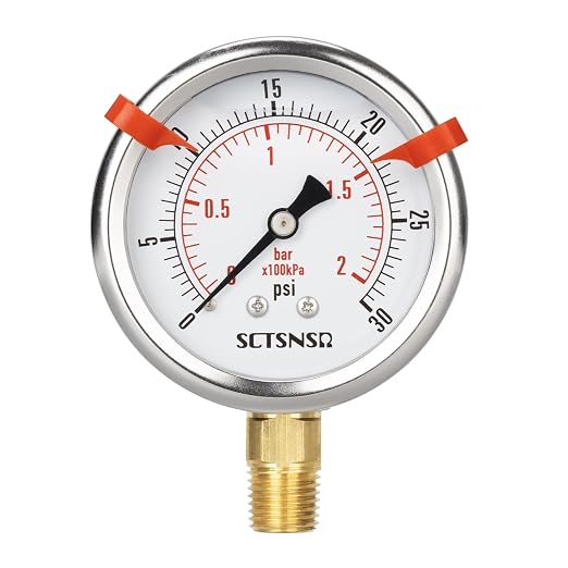 0 to 30 Psi Pressure Gauge, Glycerin Liquid Filled, 2.5 inch Dial, 1/4" NPT - Image 8