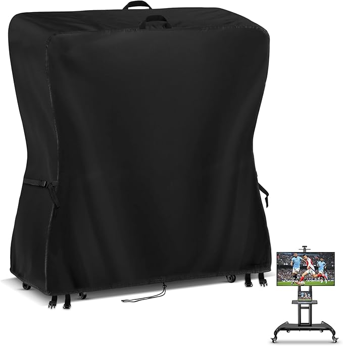 Hdenmist Outdoor TV Cover 38 Inch Weatherproof, Waterproof Outdoor TV Stand Covers for Rolling Mobile TV Stand Cart, Heavy Duty TV Screen Protector Covers for Outside- 38”L x 14”W x 55”H(Cover Only)