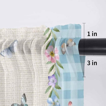 Easter Sheer Valances for Windows 42"x18", Light Filtering Kitchen Curtains - Image 7