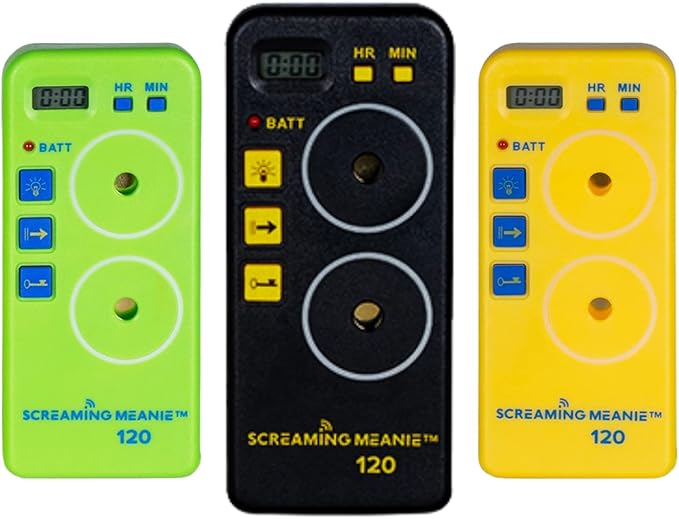 Screaming Meanie TZ-120 Extremely Loud Alarm Timer, Multi-Purpose Timer with 2 Sound Levels Perfect for Heavy Sleepers, Truckers, or Travelers (Battery Not Included) - Assorted Colors