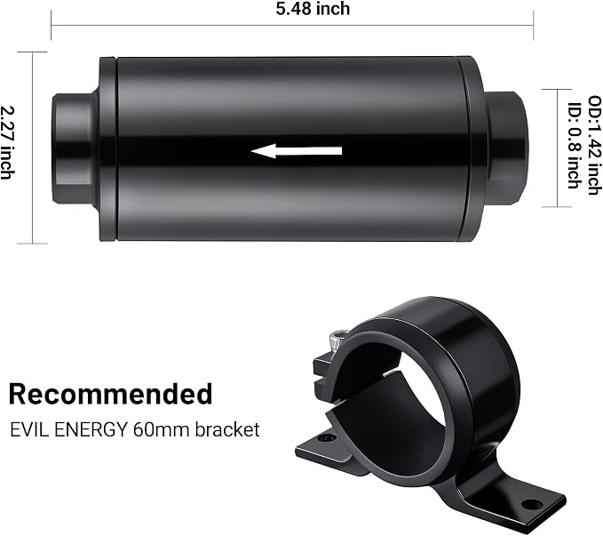 EVIL ENERGY Inline Fuel Filter 40 Micron - Image 2