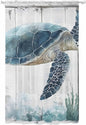 Sheer Curtains 84 Inches Long, Sea Turtle Teal Blue Semi Sheer Curtains Light by Unknown