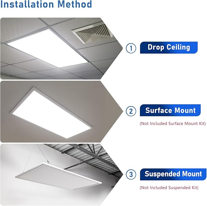 CycevSun 2x4 LED Flat Panel Light for Drop Ceiling, 0-10V Dimmable, 30/40/50W Selectable, 3000K 4000K 5000K Switchable, 120-277V, ETL Listed, 12 Pack