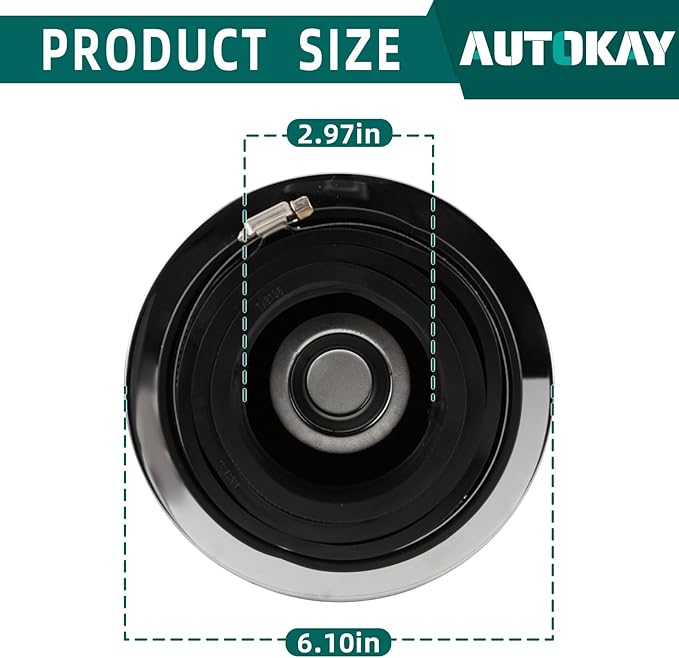 AUTOKAY Universal Clamp-On Air Filter Round Reverse Tapered Washable Filter 3 - Image 2