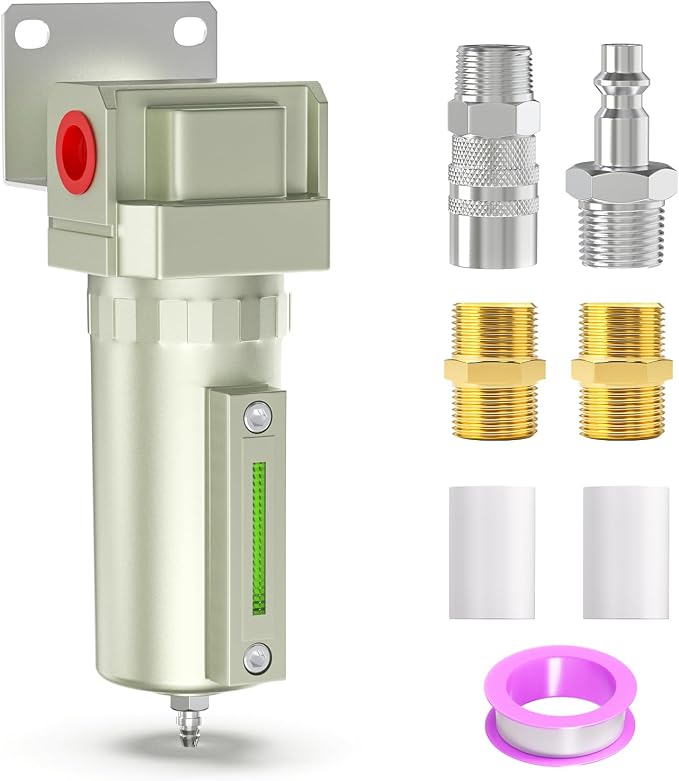 1/2" NPT Industrial Aluminium Air Compressor Moisture Filter, Air Desiccant by MEANLINMEASURE