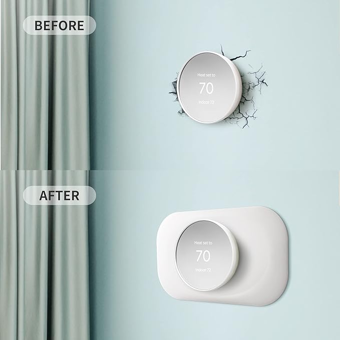 Petrichor Nest Thermostat Wall Plate - Compatible with Google Nest Thermostat 2020 - Nest Thermostat Trim Kit, Nest Thermostat Wall Plate Cover Accessory Easy Installation - Snow