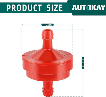 AUTOKAY Lawn Mower 1/4" Inline Gas Fuel Filter Compatible - Image 3
