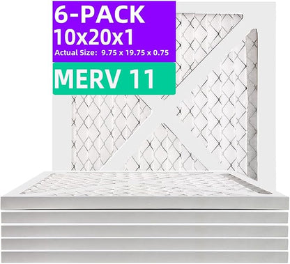 10x20x1 MERV 11 Pleated Air Filter MPR 1200 & FPR 7, Furnace Air Filters by Qingzhug