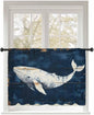 Sheer Curtains 45 Inch Length, Ocean Whale Blue Semi Sheer Curtains Light by Unknown
