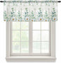 Eucalyptus Leaves Daisy Sheer Valance Curtains, Summer Farmhouses Flower Light by Houseown