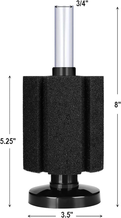 AQUANEAT Aquarium Air Powered Sponge Filter, Fish Tank Bio Bubble Filter - Image 3