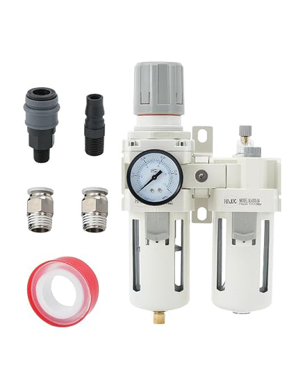 1/2" PT Compressed Air Filter Regulator Lubricator Combo Water/Oil Trap by HNJPC