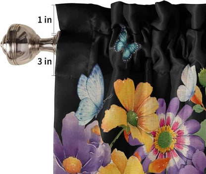 Spring Flowers Half Window Curtain 36 Inches Long, Watercolor Country Colorful - Image 6