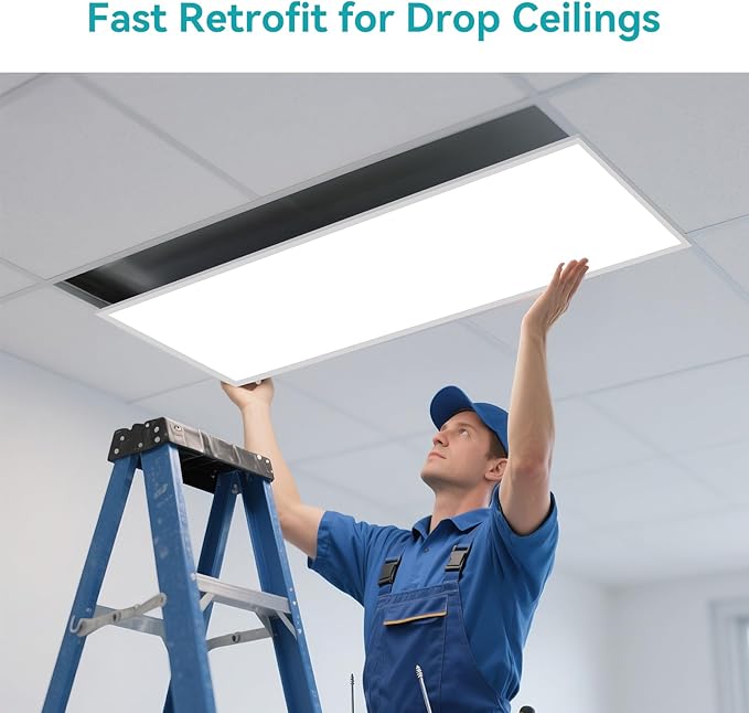 VocgoUU 2x4 LED Flat Panel Light for Drop Ceiling, 6600LM, 0-10V Dimmable, 40W/50W/60W Selectable, 4CCT 3000K/4000K/5000K/6000K, ETL Listed, 100-277V, 4 Pack