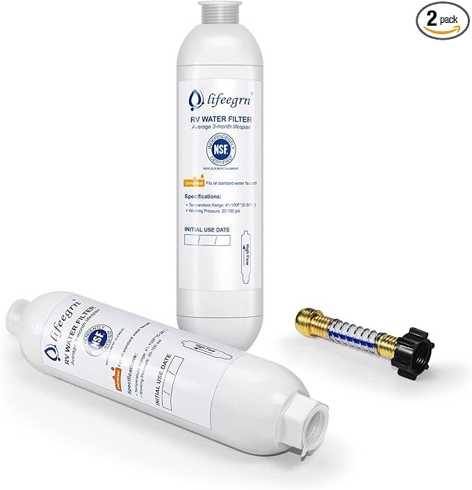 lifeegrn RV Water Filter with Hose Protector, Inline Water Filter, Chlorine and by lifeegrn