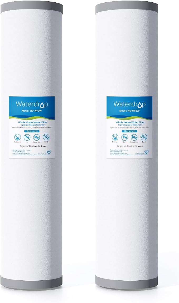 Waterdrop Whole House Water Filter, Carbon Filter, Replacement for, Any 20" x by Waterdrop