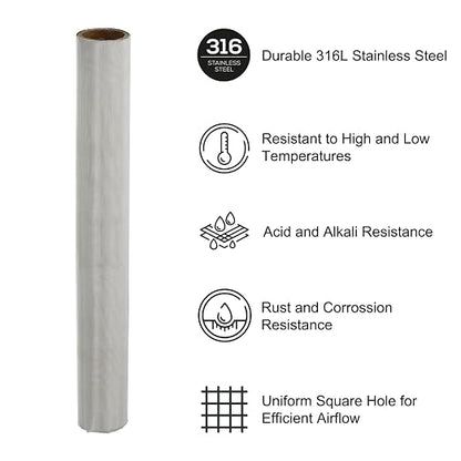 PATIKIL 40" L x 10" W Woven Wire Mesh, 400 Mesh 316L Stainless Steel Air Vent - Image 3
