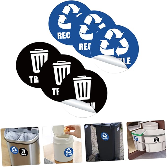 Recycle Decals for Trash Can Waste Bin Sticker Waste Sorting Decals Remind - Image 4