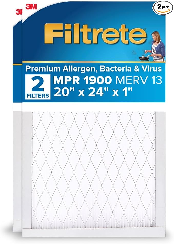 Filtrete 20x24x1 AC Furnace Air Filter, MERV 13, MPR 1900, Premium Allergen by Filtrete