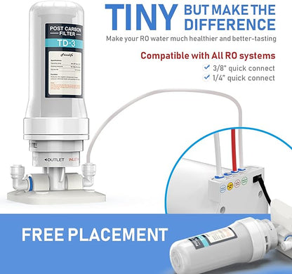 Frizzlife TD-3 Inline Water Filter, Fast Replacement Post Water Filter Removes - Image 5