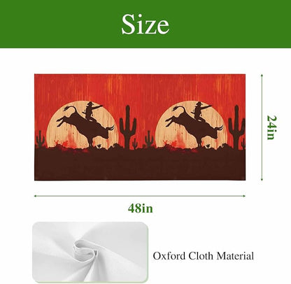 Fluorescent Light Covers for Drop Ceiling Western Cowboys Horse Riding on Red - Image 9