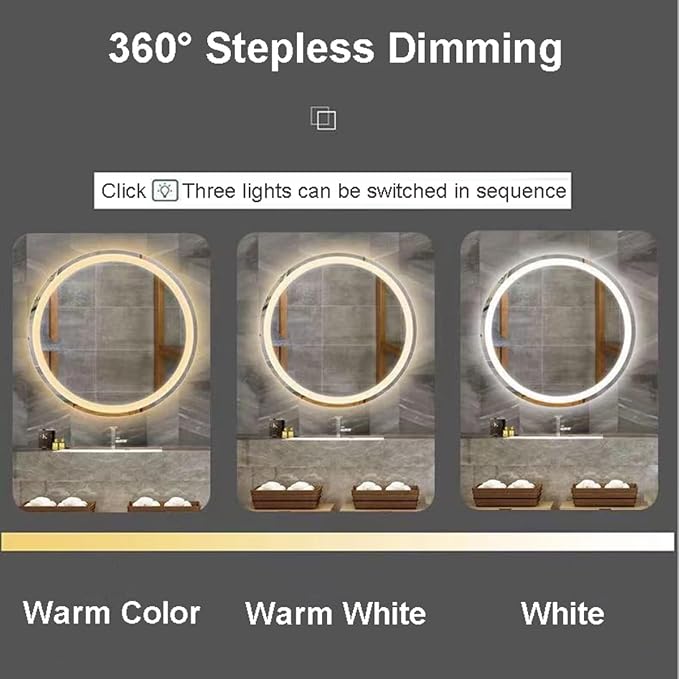 Vanity Mirror Round Illuminated LED Bathroom Mirror - Image 5