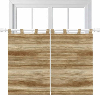 Light Brown Wood Grain Bedroom Curtains 63 Inch Length, Window Curtains Tab Top by Unknown