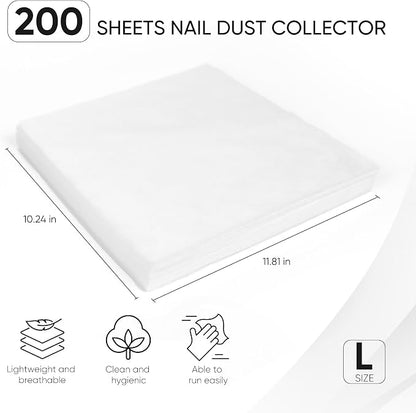 200 Sheets Nail Dust Collector Filter Paper, Disposable Nail Dust Filters - Image 3