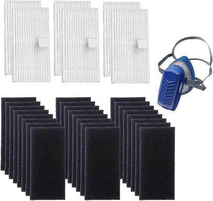 x6 H13 HEPA & x24 Active-Carbon Filter Set. Prevent PM2.5, and Reduce Light by JKKL