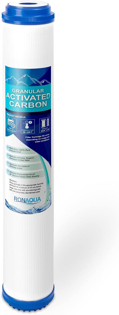 Standard Whole House Coconut Shell Granular Activated Carbon Water Filter 20” x by Ronaqua