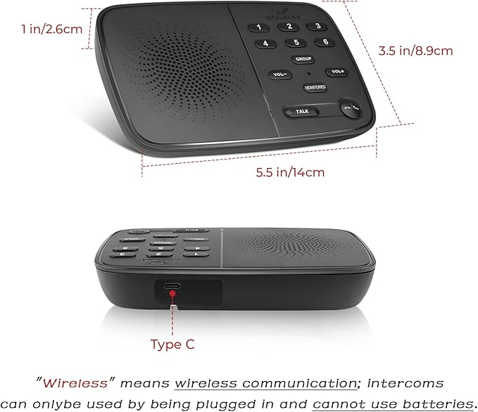 Hosmart UltraSpeak Pro Intercoms Wireless for Home, 2025 Two-Way Real-time Intercom Full Duplex Wireless Intercom System for Home Use, House Intercom System for Business with 1200 Feet Range