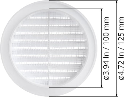 White 4" Inch Round Ventilation Grille - Image 5