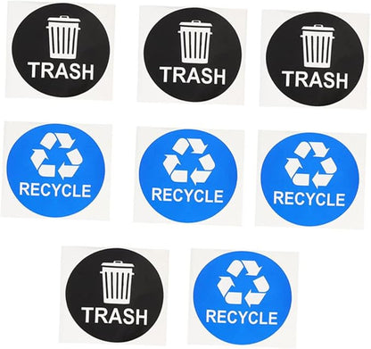 8pcs Garbage Sorting Stickers Waste Recycling Labels by CAXUSD