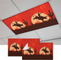 Fluorescent Light Covers for Drop Ceiling Western Cowboys Horse Riding on Red by Unknown