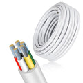 18 Gauge 5 Conductor Electrical Wire, 49.2FT Low Voltage 18/5 Tinned Copper Stranded 5 Wire Cable, 18 AWG White Flexible Extension Power Cord for Sprinkler, Thermostat, Speaker, Irrigation, Automotive