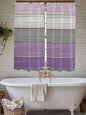 Country Wood Board Gray Purple Window Valance Curtains, Farmhouse Gradient by IDOWMAT