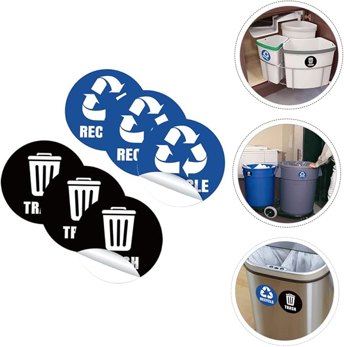 TEHAUX Self-Adhesive Garbage Sorting Stickers Waste Bin Decals - Image 5