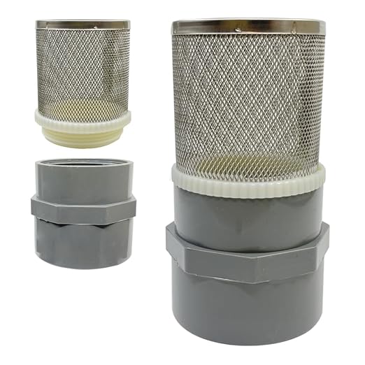 1.5 inch Stainless Steel Filter Cover Connected to 1.5 inch/DN40 Grey PVC by Cotonlake