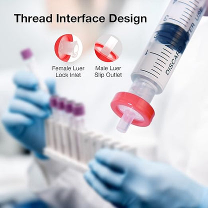 SimPure Syringe Filter PTFE 500 PCS Hydrophobic Membrane, 25mm Disc Diameter - Image 5
