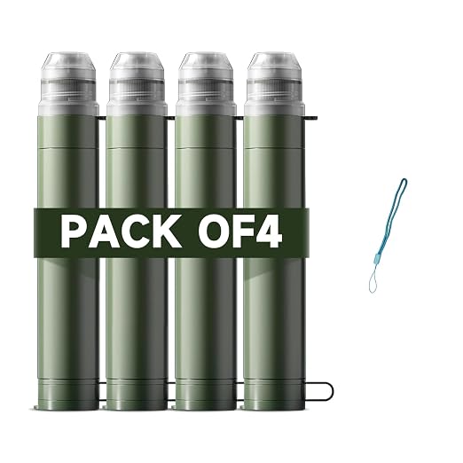 4 Pack Water Filter Straw, Portable Personal Water Filtration System, Compact by Unknown
