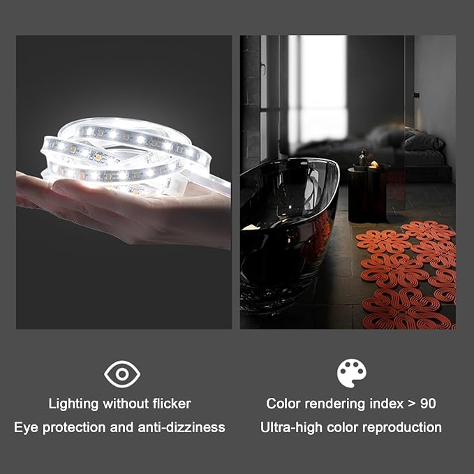 Illuminated LED Bathroom Mirror，Smart Lighted Bathroom Mirror - Image 8