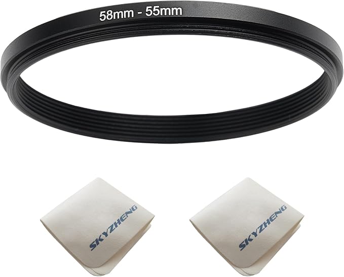 58mm Lens to 55mm Camera Lens Adapter 58mm to 55mm Step Down Ring Adapter Ring by SKYZHENG