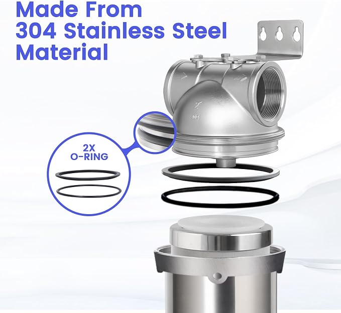 Amwater NSF/ANSI 42 Certification Big+ Stainless Steel Filter Housing - Image 3