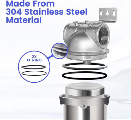 Amwater NSF/ANSI 42 Certification Big+ Stainless Steel Filter Housing - Image 3